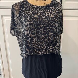 Leopard Print Black Women's Top